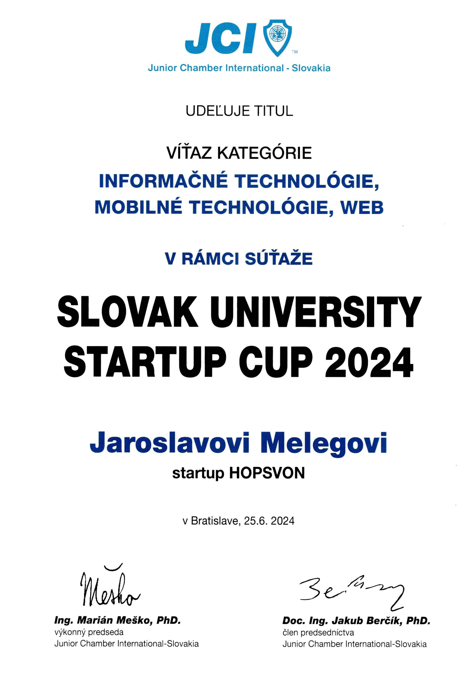 SLOVAK UNIVERSITY STARTUP CUP 2024